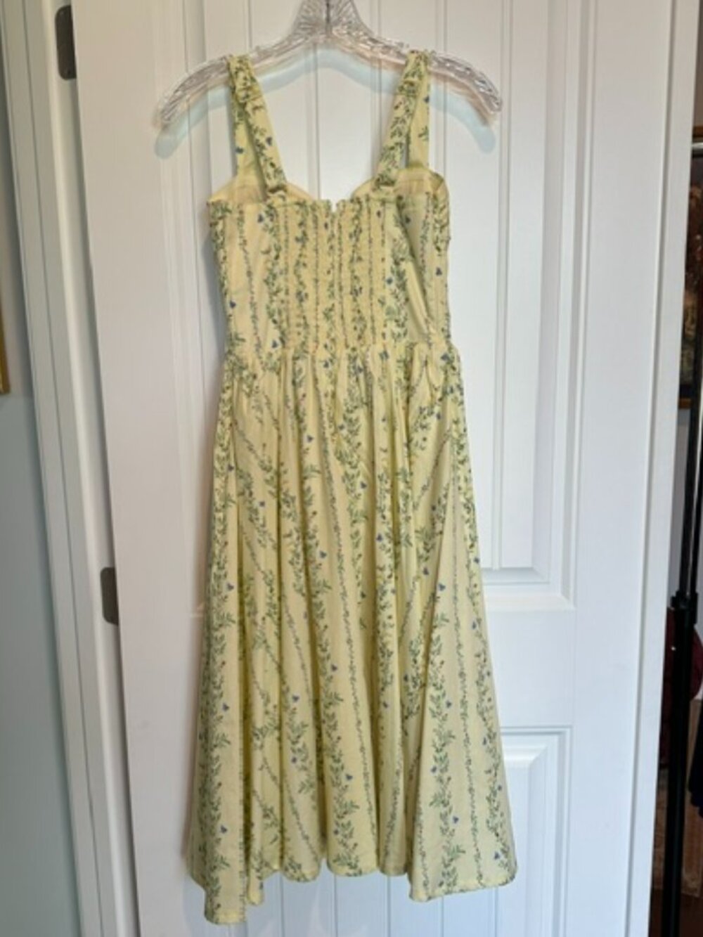 Abercrombie Pastel Yellow Bra-Free Dipped-Waist Maxi Dress XSP - Picture 6 of 7